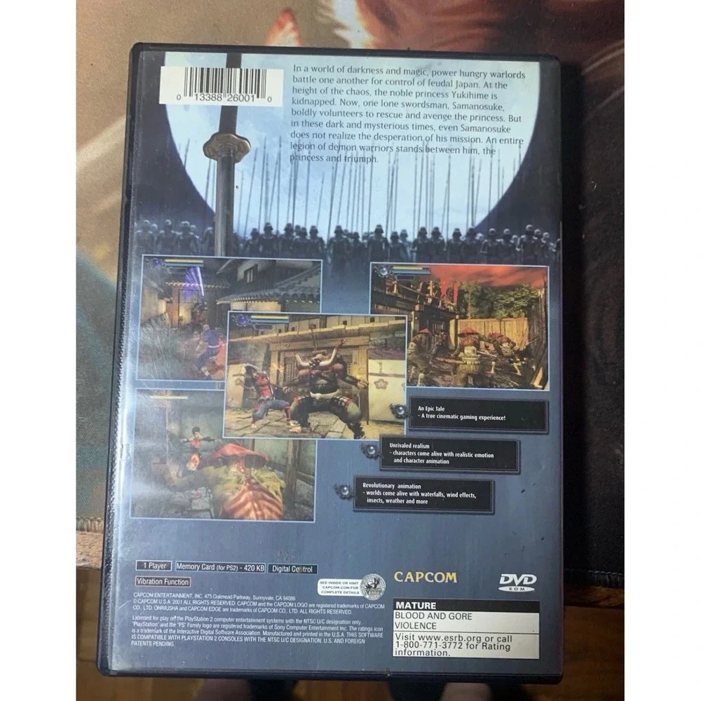 Capcom Onimusha: Warlords (Sony PlayStation 2, 2001) PS2 NTSC-U/C M Manual